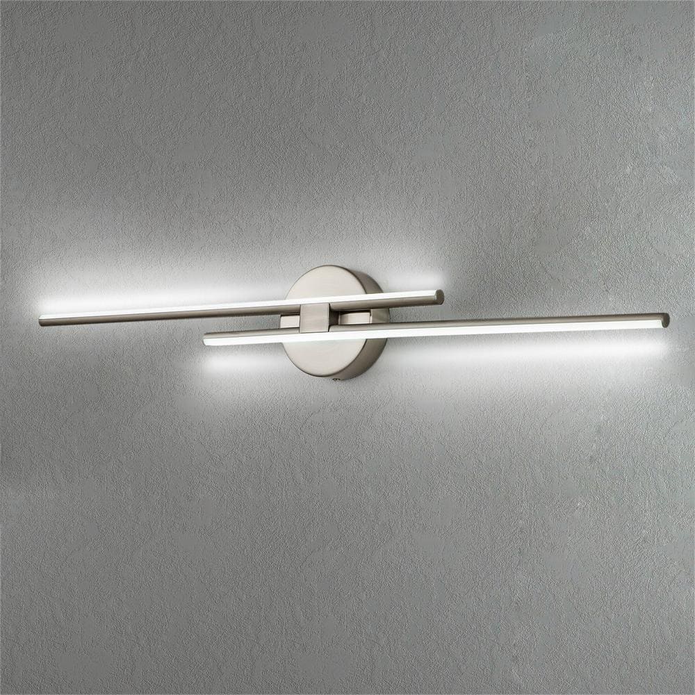 Bourget 31.49 in. 2-Light Brushed Nickel LED Vanity Light Bar with 6000K for Bathroom, Bedroom, Living Room price history on PriceWatchPro