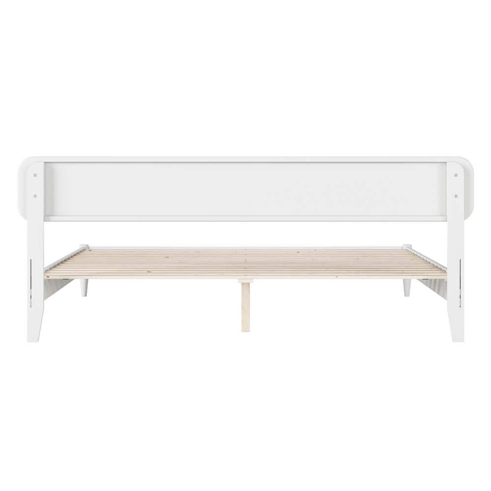 Florence White King Solid Wood Low Profile Platform Bed