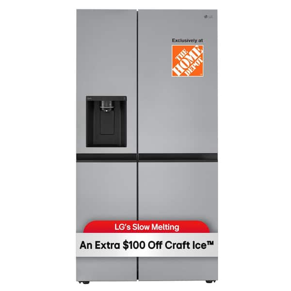 27 cu. ft. Side by Side Smart Refrigerator w/ Craft Ice, External Ice and Water Dispenser in PrintProof Stainless Steel