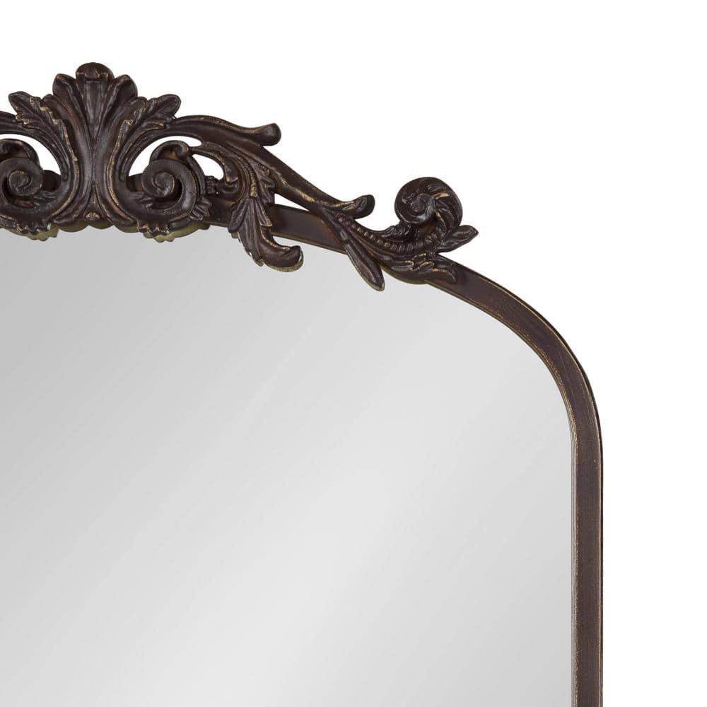Arendahl Vintage Bronze Arched Wall Mirror with Garland Crown