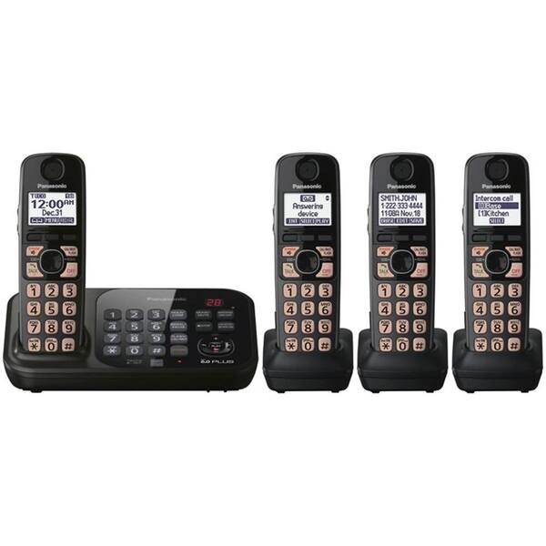 Panasonic Dect 6.0+ Cordless Phone with Digital Answering System, Caller ID and 4 Handsets-DISCONTINUED