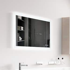 40 in.W x 24 in.H Rectangular Framed Anti-Fog LED Dimmable Wall Mounted Bathroom Vanity Mirror with Memory Touch Sensor