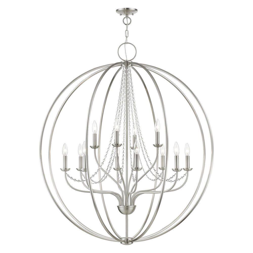 Livex Lighting Arabella 12Light Brushed Nickel Grande Foyer Chandelier