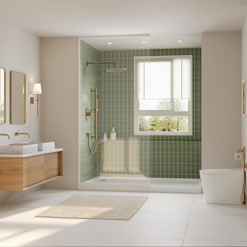 Brushed Gold 10" Rainfall Shower System with Handheld