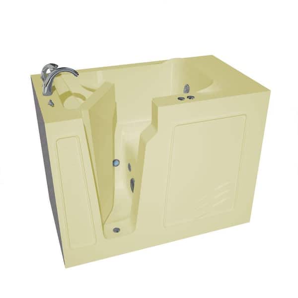 Universal Tubs Nova Heated 4.4 ft. Walk-In Whirlpool Bathtub in Biscuit with Chrome Trim