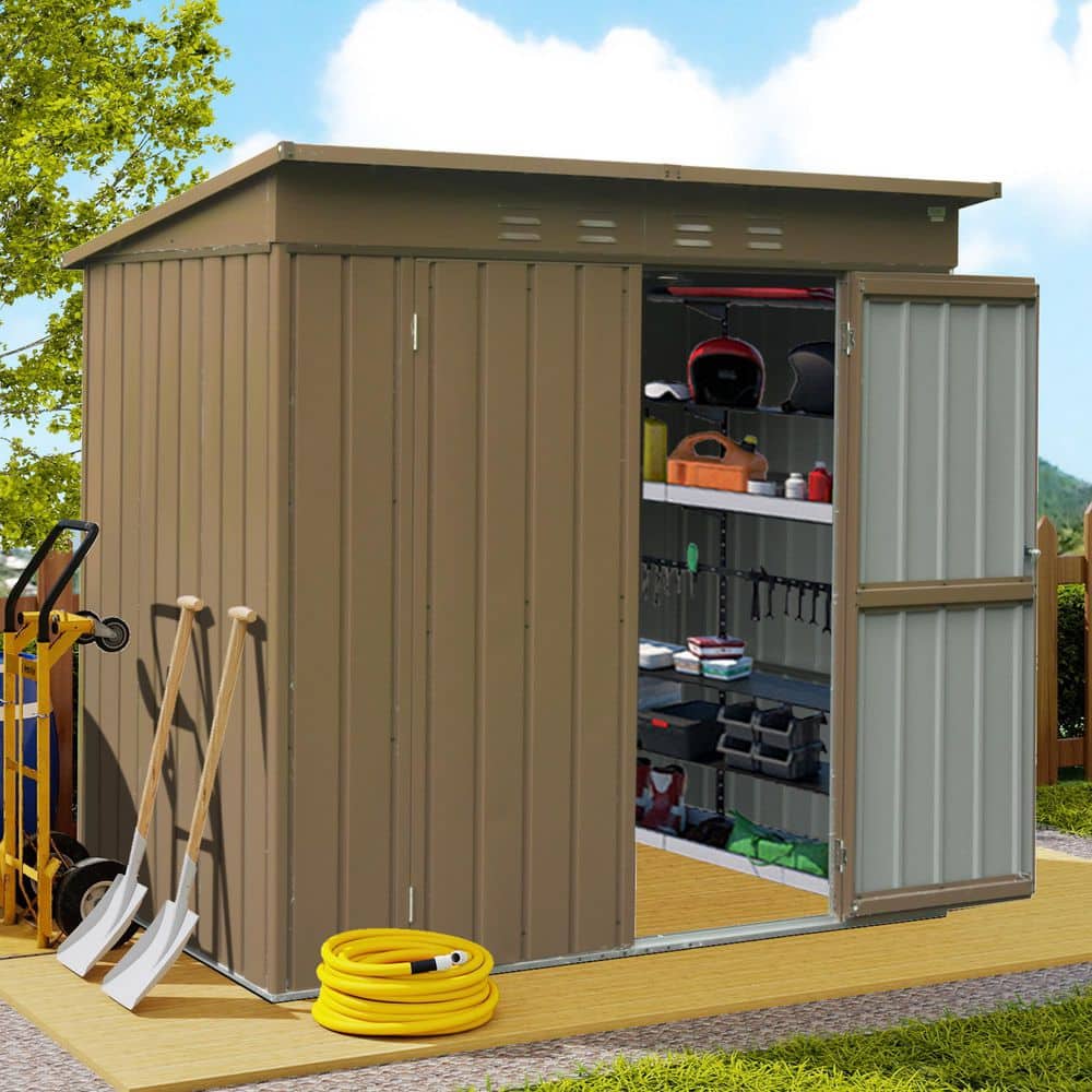 ToolCat 6 ft. W x 4 ft. D Outdoor Metal Shed Waterproof Tool