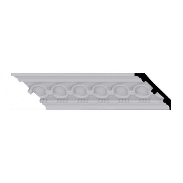 Ekena Millwork 2-1/8 in. x 2-1/8 in. x 94-1/2 in. Polyurethane Egg and Dart Crown Moulding