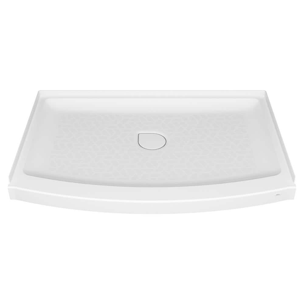 American Standard Ovation Curve 60 in. L x 30 in. W Alcove Shower Pan Base  with Left Drain in Arctic White (retail price $269) Auction