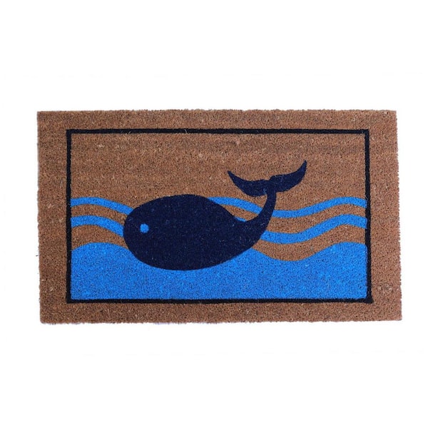 Multi-Colored 30 in. x 18 in. Coir Non-Slip Indoor/Outdoor Door Mat