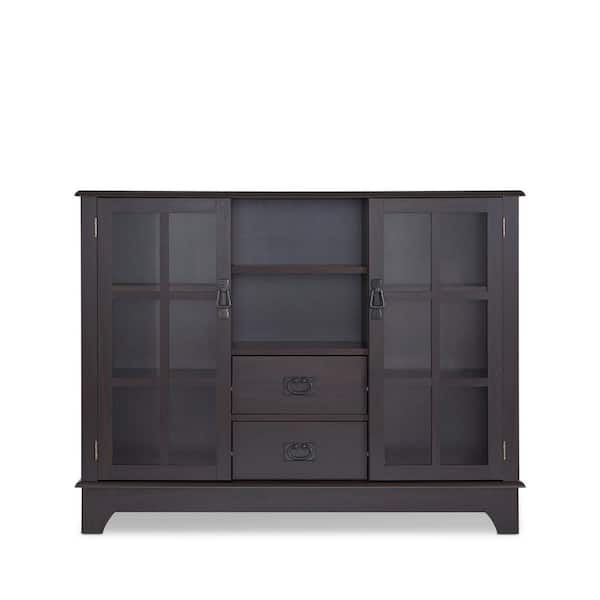 wetiny 42 in. Espresso Wood Console Table
