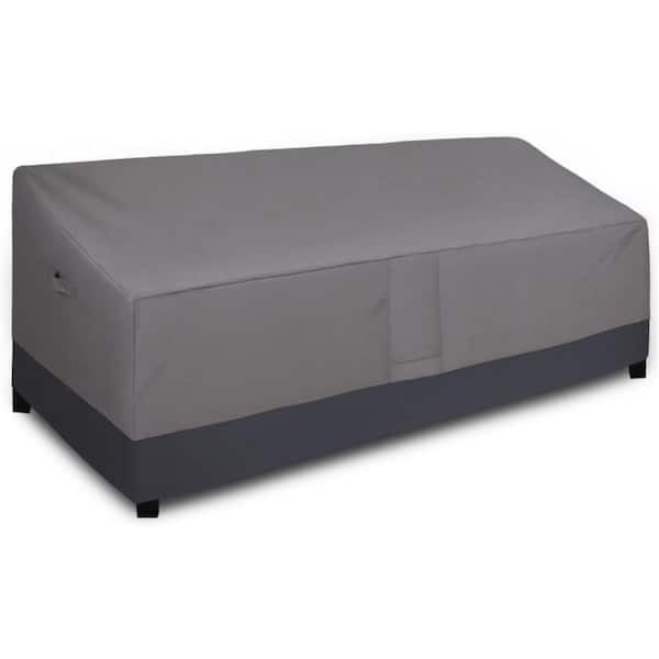 Unbranded 104 in. W x 32.5 in. D x 33 in. H Gray/Dark Gray Waterproof Outdoor Couch Cover, Heavy-Duty 4-Seater Patio Sofa Cover