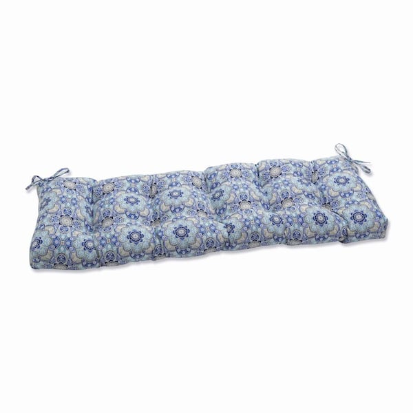 Pillow Perfect Novelty Rectangular Outdoor Bench Cushion in Blue