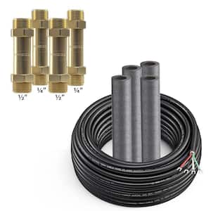 DIY 1/4 in. x 1/2 in. Brass Couplers (2-Pack) with 75 ft. of Communication Wire