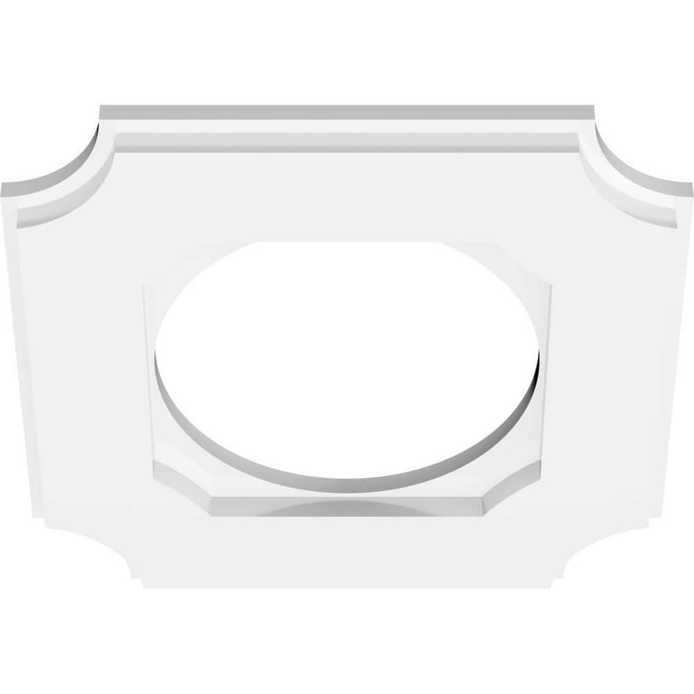 White PVC Contemporary Square Ceiling Medallion, 12-inch