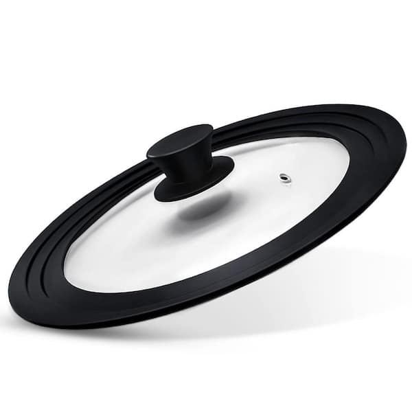 Tempered Glass Silicone Rim Universal Lid Heat Resistant Steam Vent Dishwasher Safe Kitchen Cookware Accessory