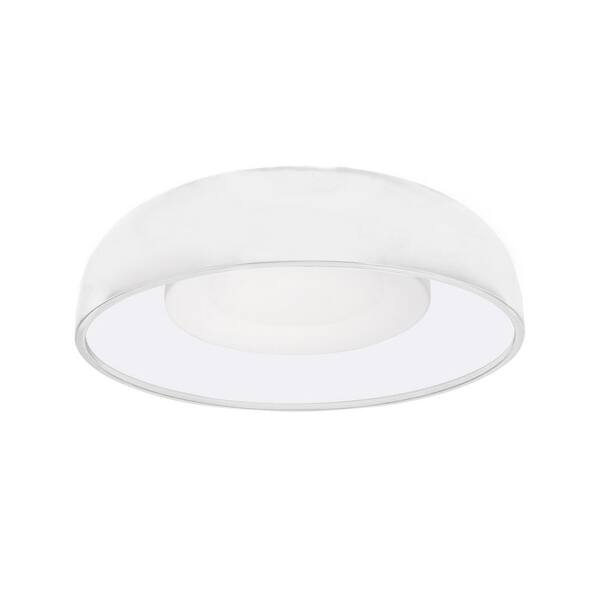 KUZCO Beacon 20 in. 1 Light 24-Watt White Integrated LED Flush Mount