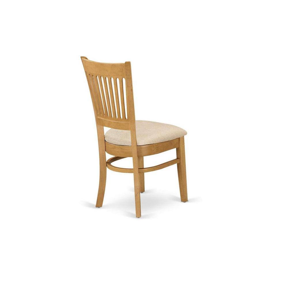 Natural Oak Finish 3-Piece Round Dining Set with High Back Lattice Chairs