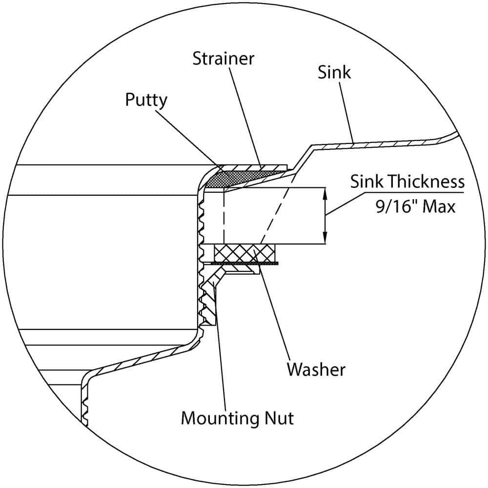 Stainless Steel Kitchen Sink Strainer with Polished Finish