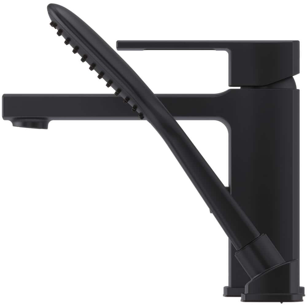 Matte Black Single Handle Roman Tub Faucet with Hand Shower