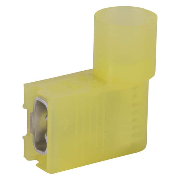 50 Yellow NYLON Fully Insulated FLAG Terminal Connector #12-10 Wire Gauge .250 