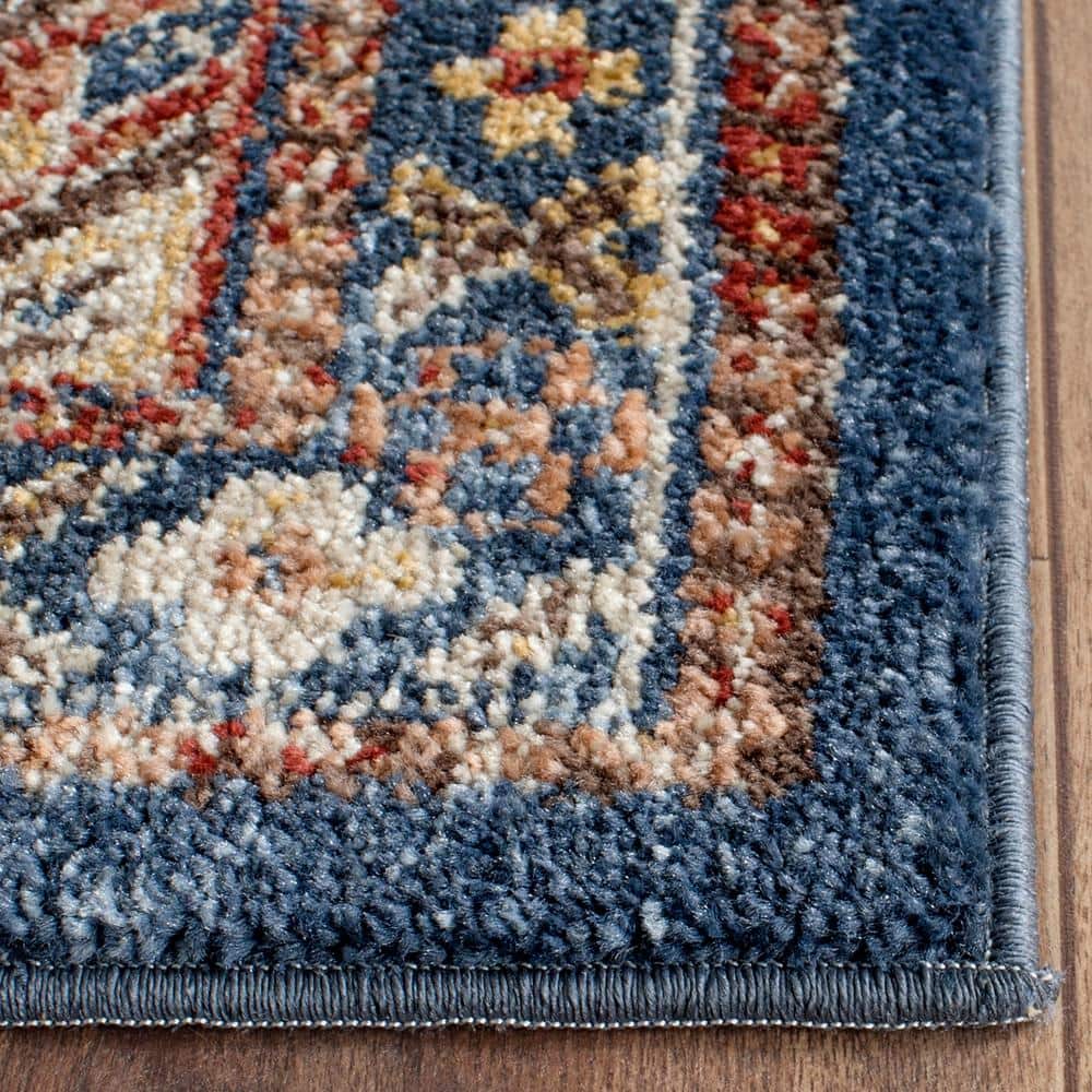 Multicolor Synthetic 8' x 10' Stain-Resistant Traditional Area Rug