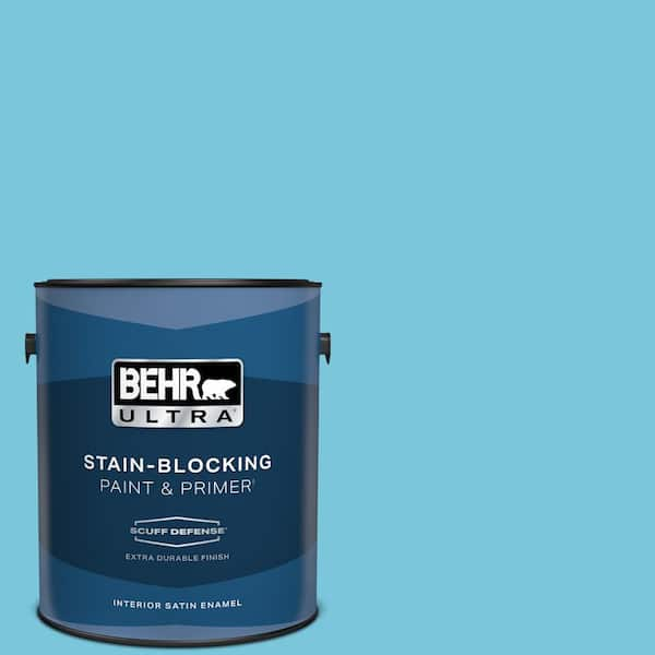 BEHR ULTRA 1 gal. #520B-4 Water Flow Extra Durable Satin Enamel Interior Paint & Primer