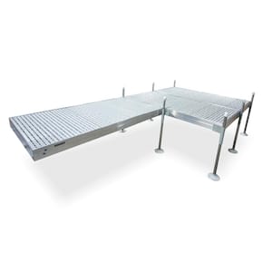 16 ft. Platform-Style Aluminum Frame with Gray Titan Platinum Series Complete Dock Package for Boat Dock Systems
