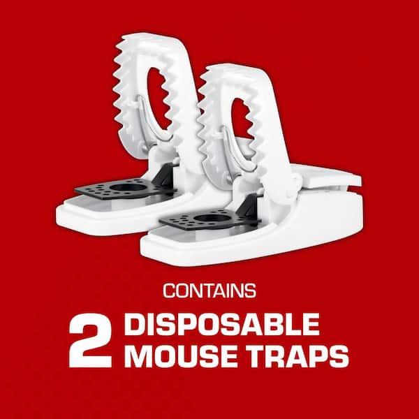 Press 'N Set Mouse Trap, Plastic, Spring-Loaded Mouse Killer with Grab Tab, Indoor or Outdoor Use (Two 4-Packs)