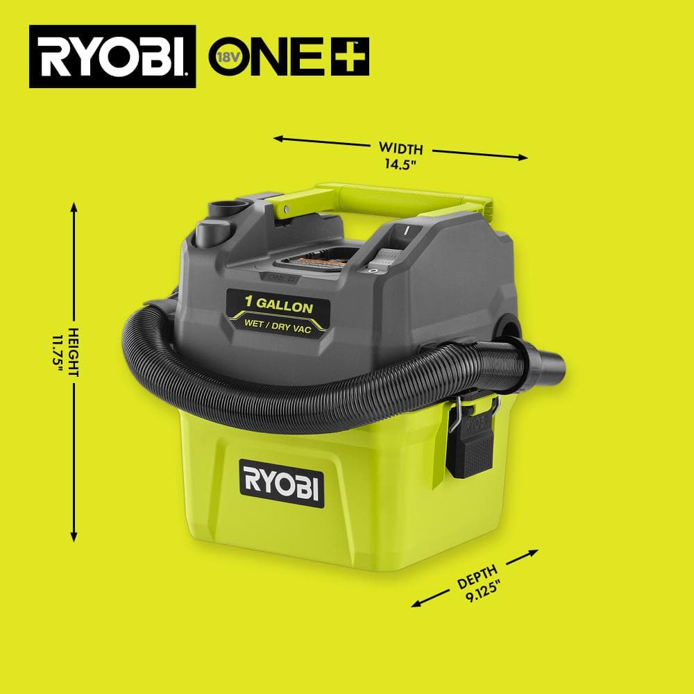 18V Cordless 1 Gallon Wet/Dry Vacuum with HEPA Filter