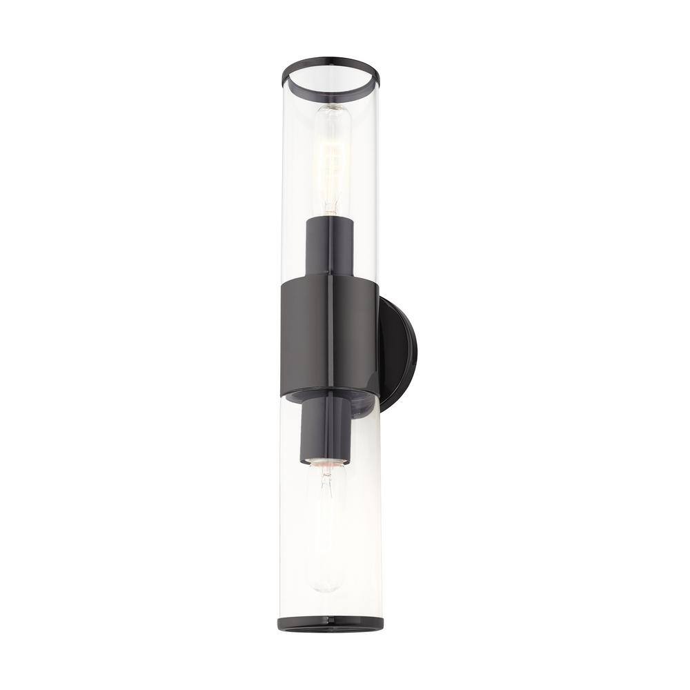 Bancroft Black Chrome 2-Light ADA Vanity with Clear Glass