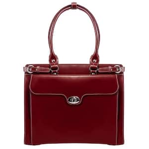 Winnetka 15 in. Red Top Grain Cowhide Leather Ladies Laptop Briefcase