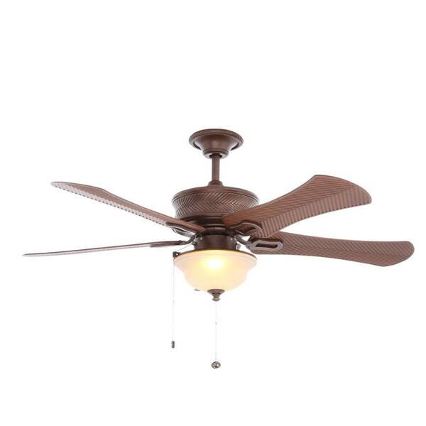 Hampton Bay Algiers 54 in. Indoor/Outdoor Bavarian Bronze Ceiling Fan with Light Kit