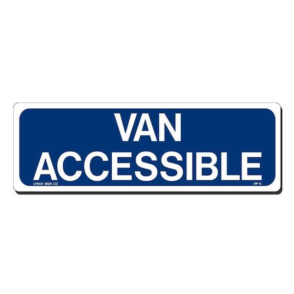 12 in. x 4 in. Blue on White Aluminum Van Accessible Sign