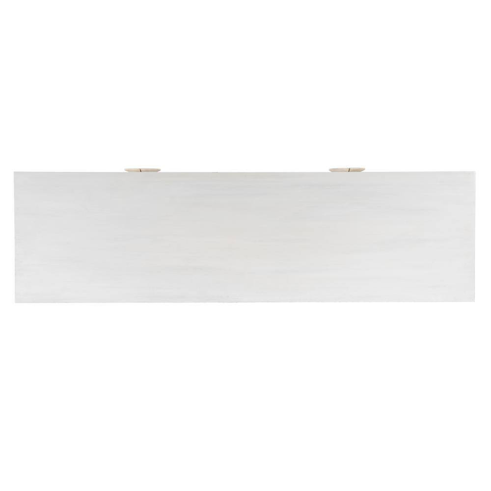 Modern Mid-Century White Mando Wood 63" TV Stand with Metal Frame