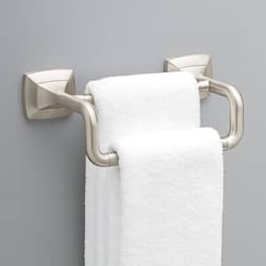 Portwood 6 in. Double Hand Towel Bar in SpotShield Brushed Nickel