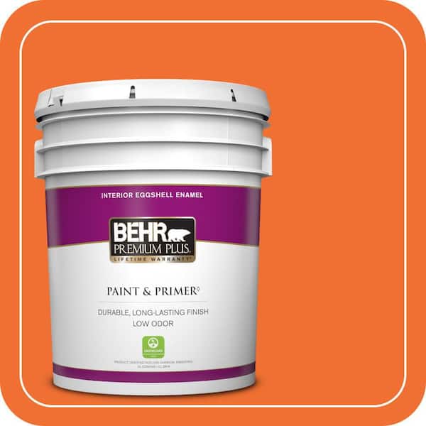 BEHR PREMIUM PLUS 5 gal. #S-G-240 Dragon Fire Eggshell Enamel Low Odor Interior Paint & Primer
