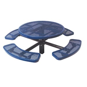 46 in. Diamond Blue Commercial Park Round Table in Ground