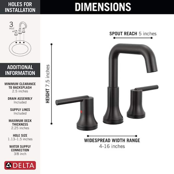 Delta Trinsic 8 in. Widespread Double Handle Bathroom Faucet in