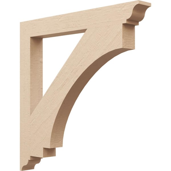Ekena Millwork 3.5 in. x 32 in. x 32 in. Imperial Traditional Rough Cedar Woodgrain Timberthane Polyurethane Bracket, Primed Tan