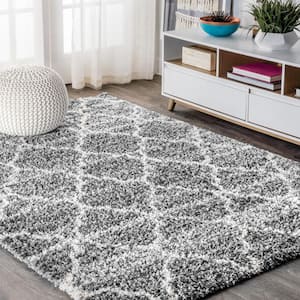 Grey Off White Small Extra Large Soft Thick Trellis Shaggy Floor Mat Rugs  Cheap