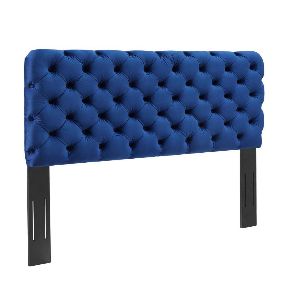 Modway Lizzy Tufted in Navy Twin Performance Velvet Headboard MOD6030NAV The Home Depot