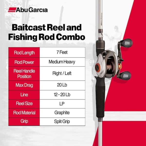 ABU GARCIA Revo X Baitcast Reel and Fishing Rod Combo Right-Handed