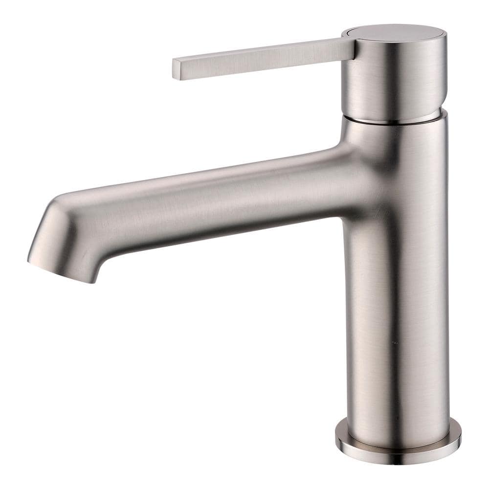 Single Hole Single-Handle Bathroom Faucet in Brushed Nickel