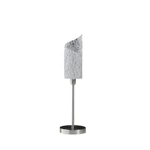 22 in. Brush Silver Upright Concave Aluminum Table Lamp