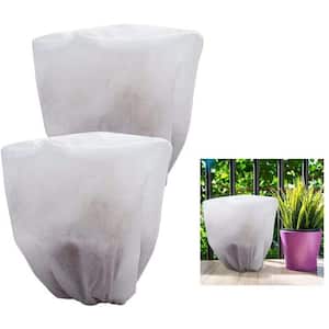 Plant Cover Shrub Jacket - 1.5 oz. 7.9 in. x 7.9 in. Warm Worth Frost Blanket, White (2-Pack)