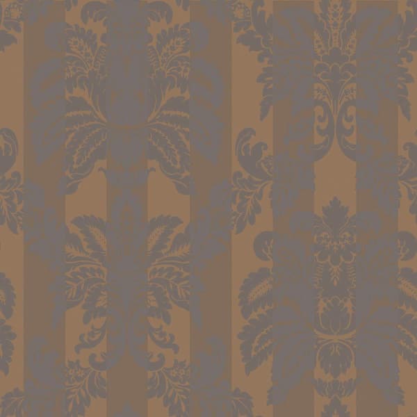 The Wallpaper Company 8 in. x 10 in. Brown Earth Tone Suede Damask Wallpaper Sample
