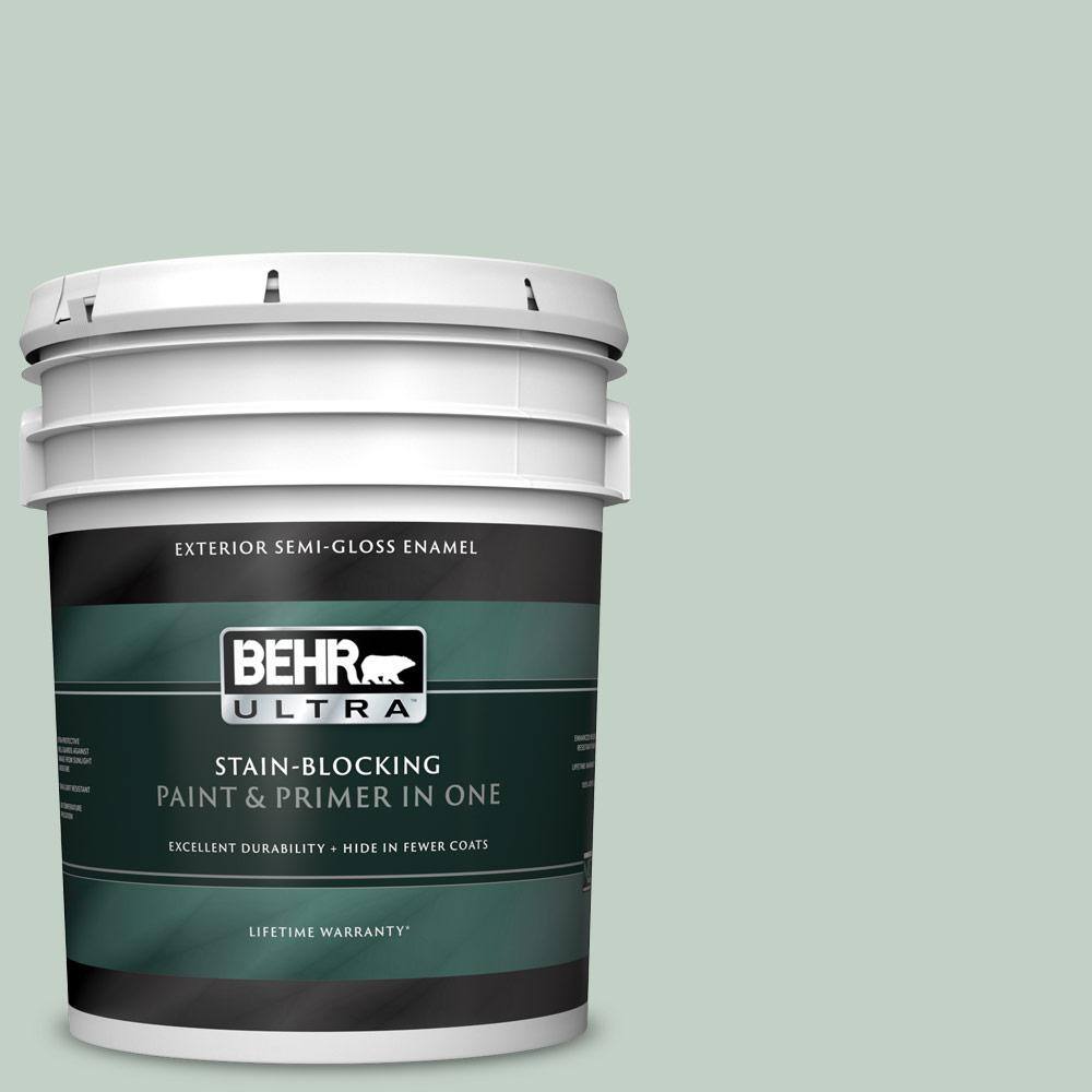 BEHR ULTRA 5 gal. PPU1113 Frosted Jade SemiGloss Enamel