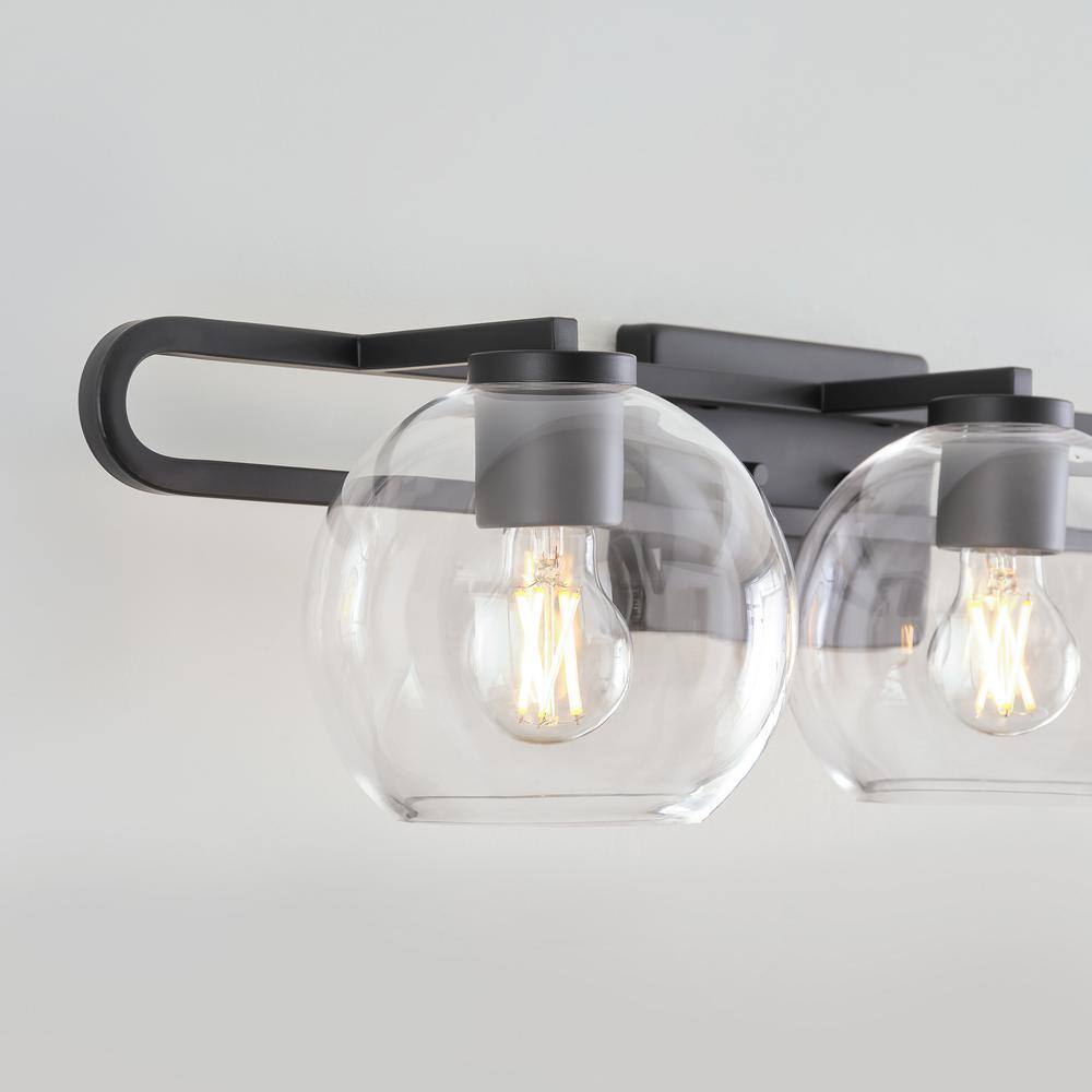 Midnight Black 3-Light Dimmable Glass Vanity Fixture