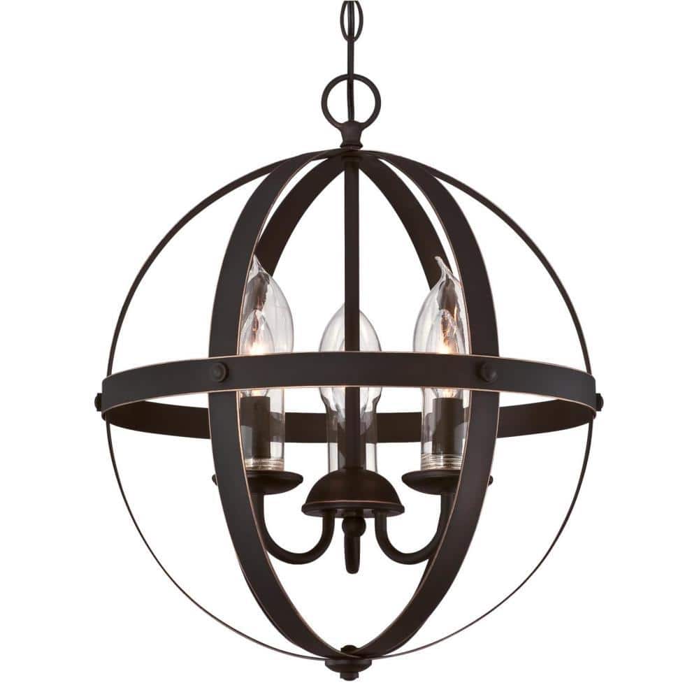 Bronze Stella Mira 17.25" Outdoor Chandelier with Clear Glass Candle Covers