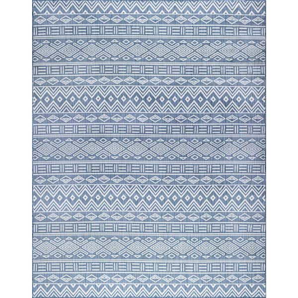 Eco Moroccan Blue 4 ft. x 6 ft. Indoor/Outdoor Area Rug